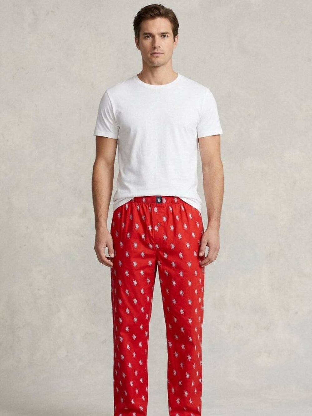 U.S. Polo Assn Sleepwear Men’s Pajama Lounge Pants Red Light Blue Size Large NWT